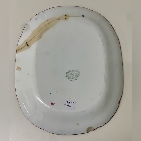 Antique Gaudy Welsh Oyster Pattern Marked Allertons EST 1831 Scalloped Platter - Picture 8 of 16